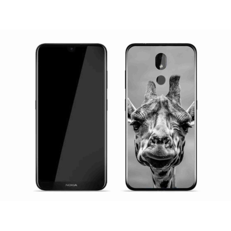 Zselés borítás mmCase a Nokia 3.2 készülékhez - fekete-fehér zsiráf