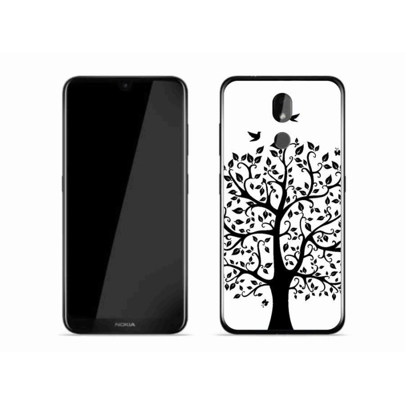 Zselés tok mmCase Nokia 3.2 - fekete-fehér fa