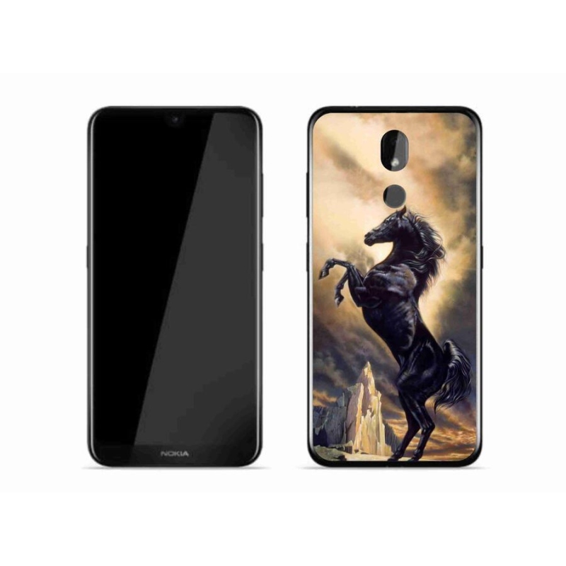 Zselés borítás mmCase a Nokia 3.2 készülékhez - fekete rajzfilmes ló