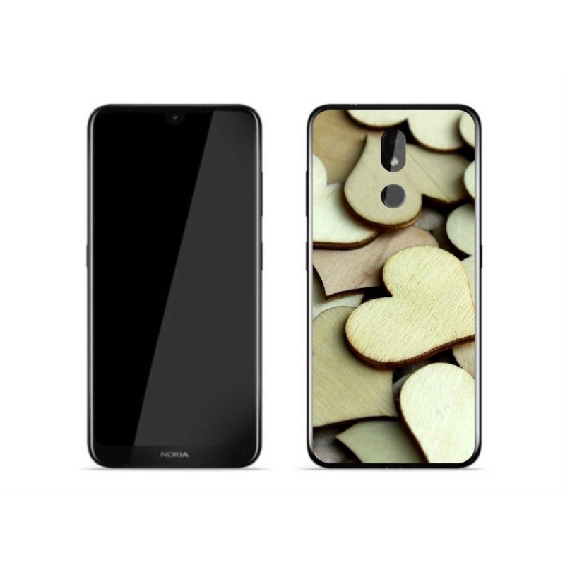Zselés borítás mmCase a Nokia 3.2 készülékhez - fából készült szívek