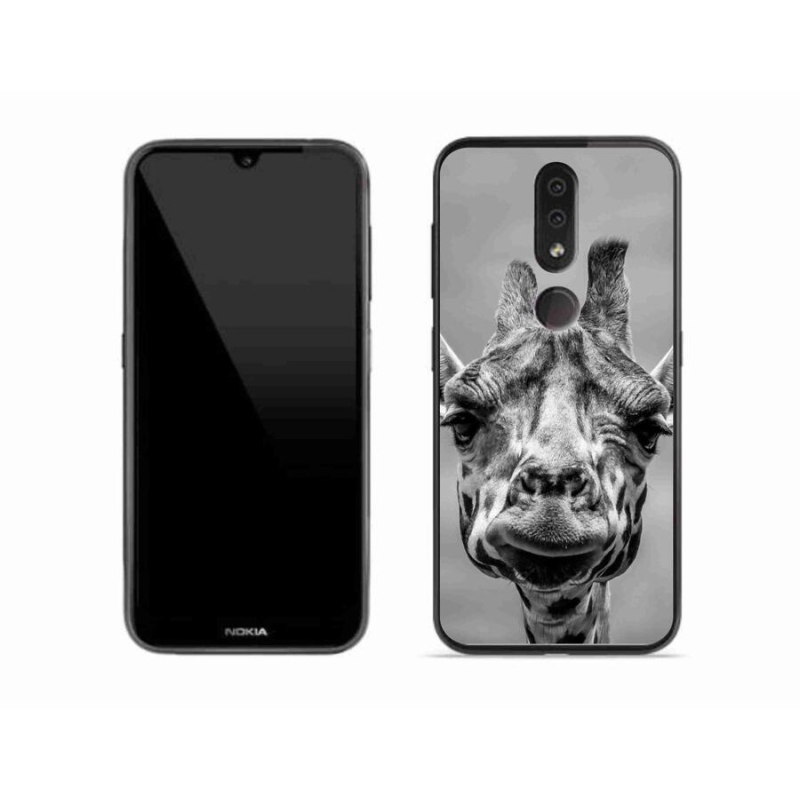 Zselés borítás mmCase a Nokia 4.2 készülékhez - fekete-fehér zsiráf