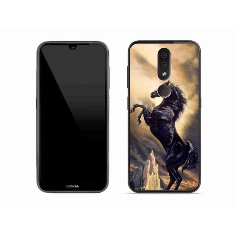 Zselés borítás mmCase a Nokia 4.2 készülékhez - fekete rajzfilmes ló