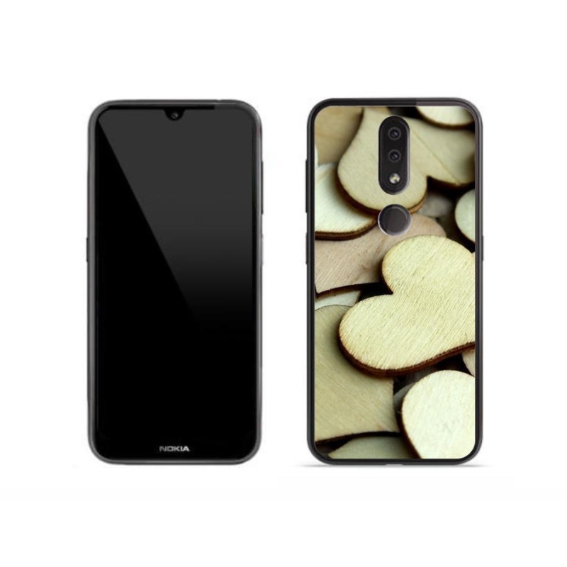 Zselés borítás mmCase a Nokia 4.2 készülékhez - fából készült szívek