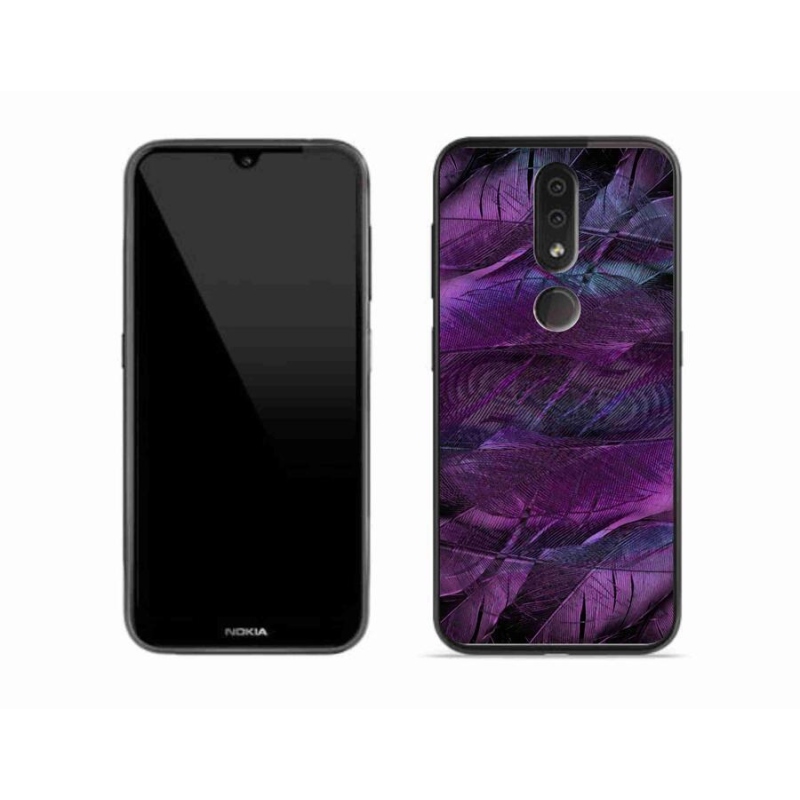 Zselés borítás mmCase Nokia 4.2 készülékhez - lila tollak