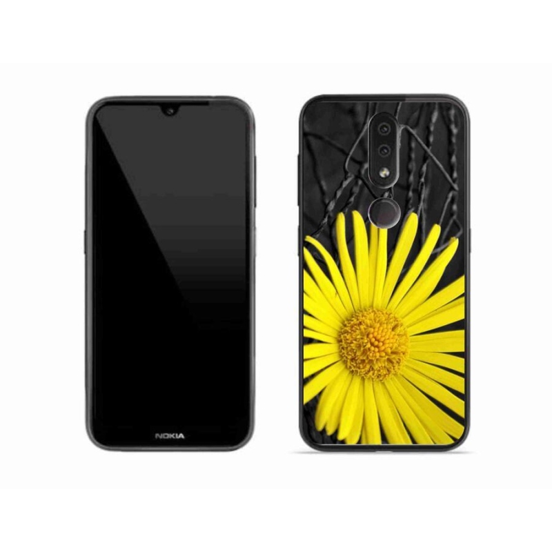 Zselés borító mmCase Nokia 4.2 készülékhez - sárga virág