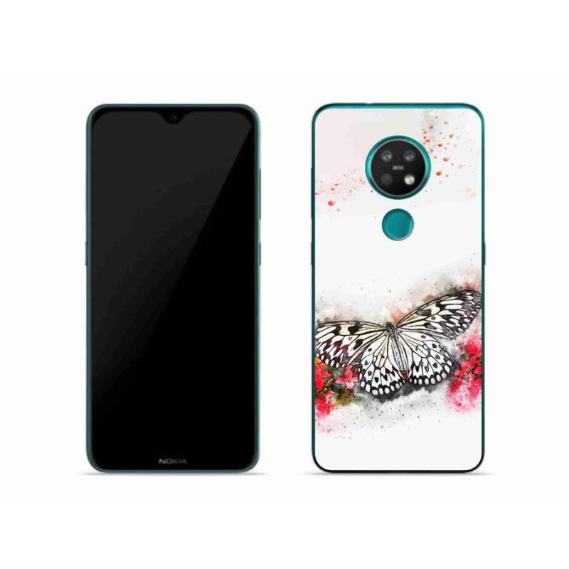 Zselés borítás mmCase a Nokia 6.2 készülékhez - fekete-fehér pillangó