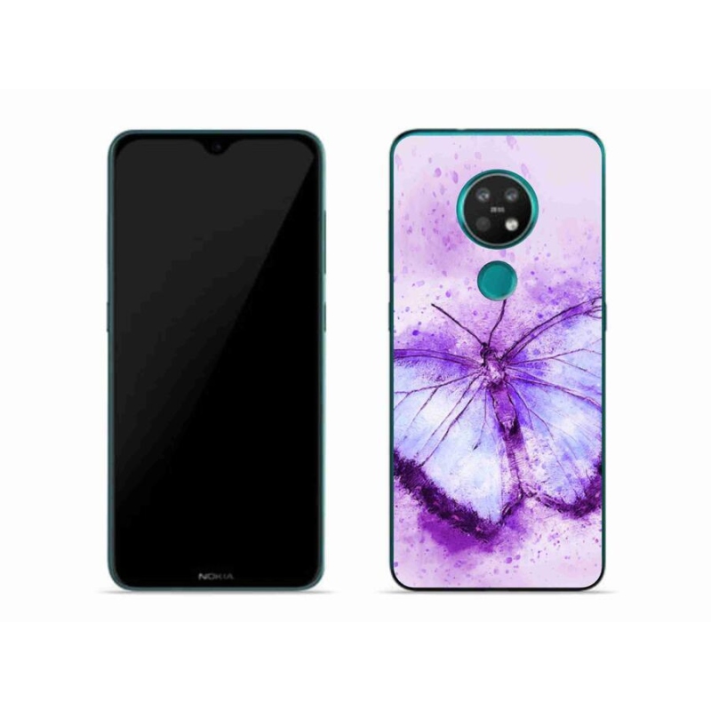 Zselés borítás mmCase mobiltelefonhoz Nokia 6.2 - lila pillangó