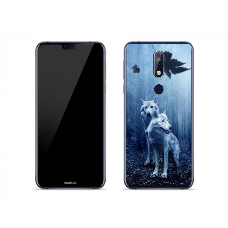 Zselés borítás mmCase mobiltelefonhoz Nokia 7.1 - farkasok az erdőben