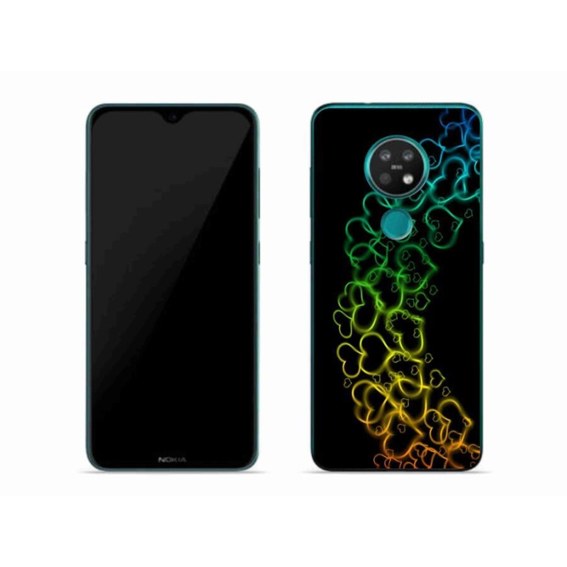 Zselés borító mmCase mobiltelefonhoz Nokia 7.2 - színes szívek