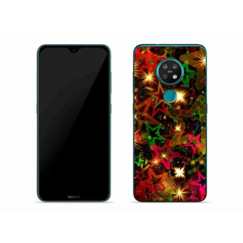 Zselés borítás mmCase mobiltelefonhoz Nokia 7.2 - színes csillagok