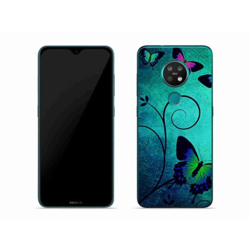 Zselés borító mmCase mobiltelefonhoz Nokia 7.2 - színes pillangók