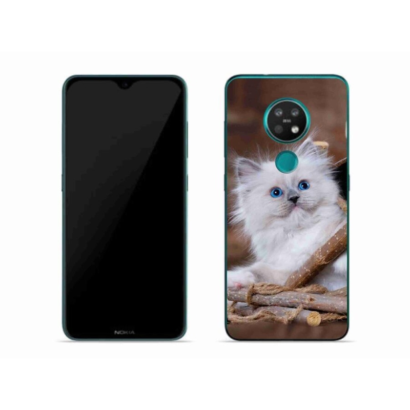 Gél borítás mmCase a Nokia 7.2 készülékhez - fehér cica