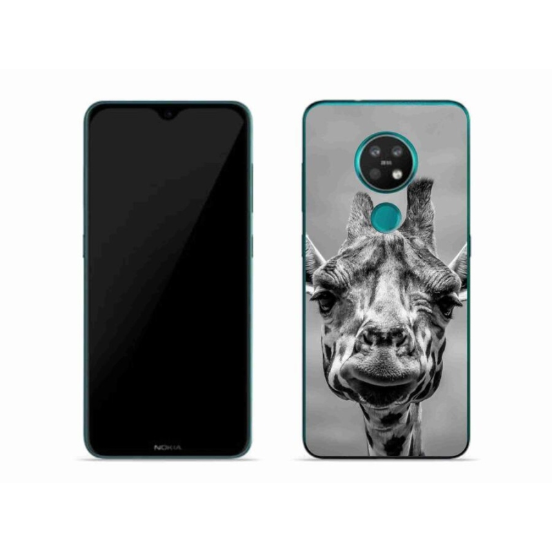Zselés borítás mmCase a Nokia 7.2 készülékhez - fekete-fehér zsiráf