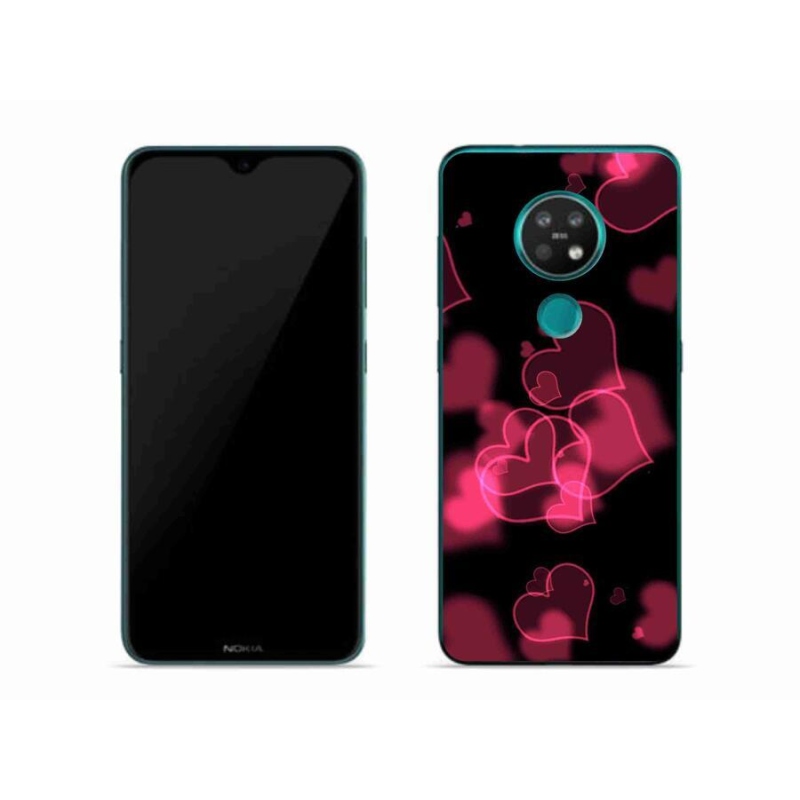 Zselés borítás mmCase a Nokia 7.2 készülékhez - piros szívek