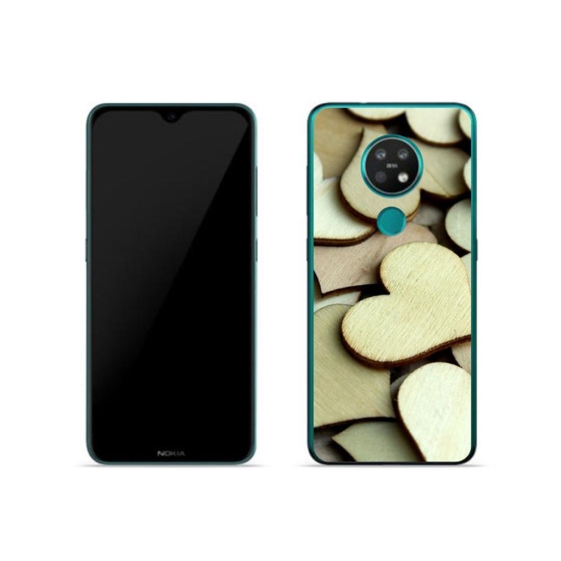 Zselés borítás mmCase a Nokia 7.2 készülékhez - fából készült szívek