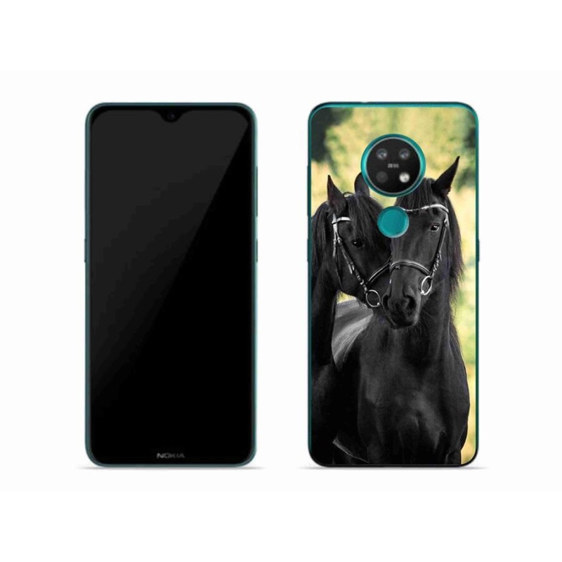 Zselés borítás mmCase a Nokia 7.2 készülékhez - két fekete ló