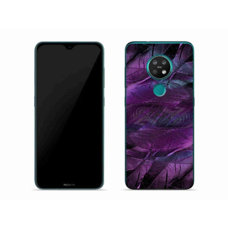 Zselés borítás mmCase a Nokia 7.2 készülékhez - lila tollak