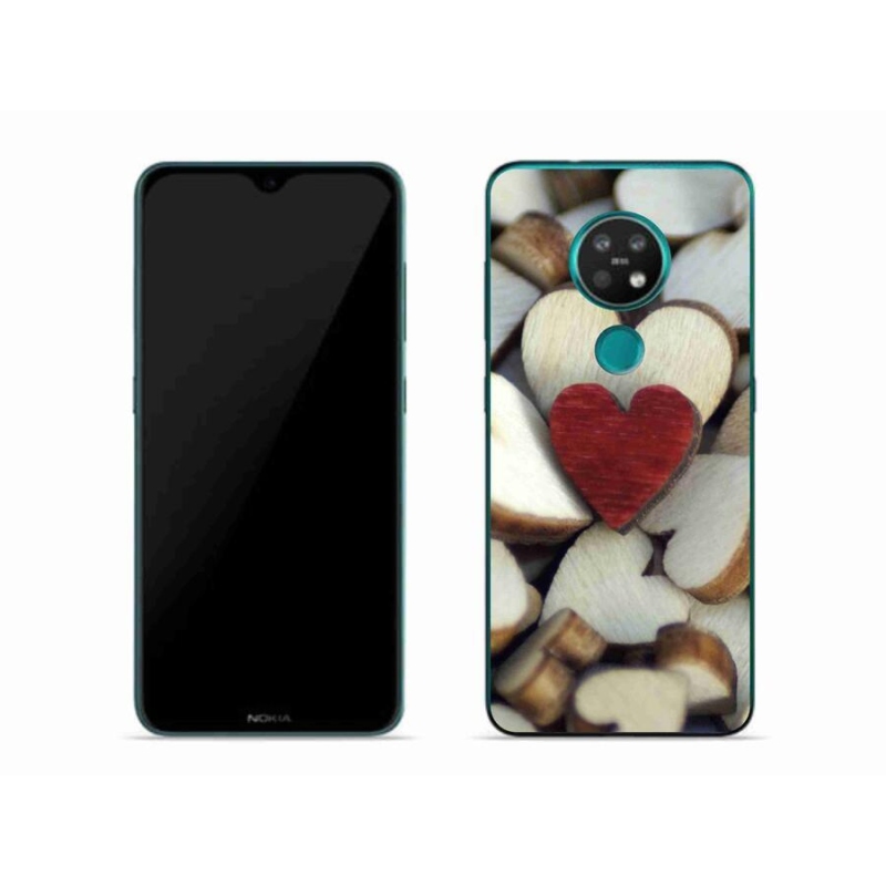 Gél borítás mmCase mobiltelefonhoz Nokia 7.2 - gravírozott piros szív