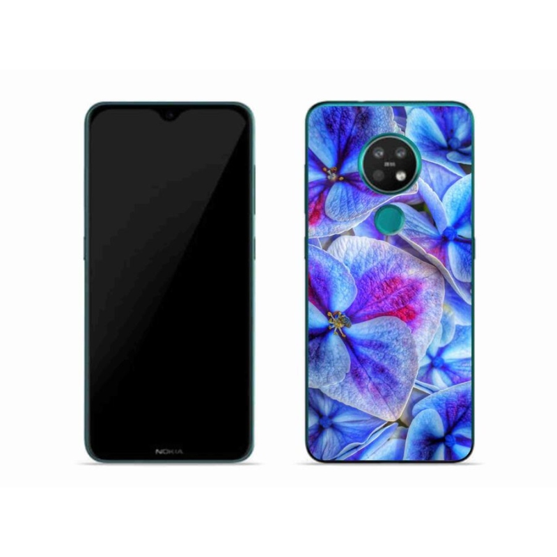 Gél védőhuzat mmCase mobiltelefonhoz Nokia 7.2 - kék virágok 1