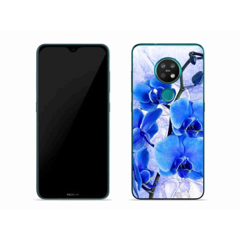 Zselés borítás mmCase mobiltelefonhoz Nokia 7.2 - kék virágok