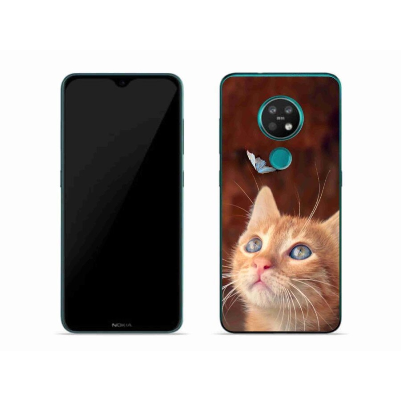 Zselés borító mmCase mobiltelefonhoz Nokia 7.2 - pillangó és cica