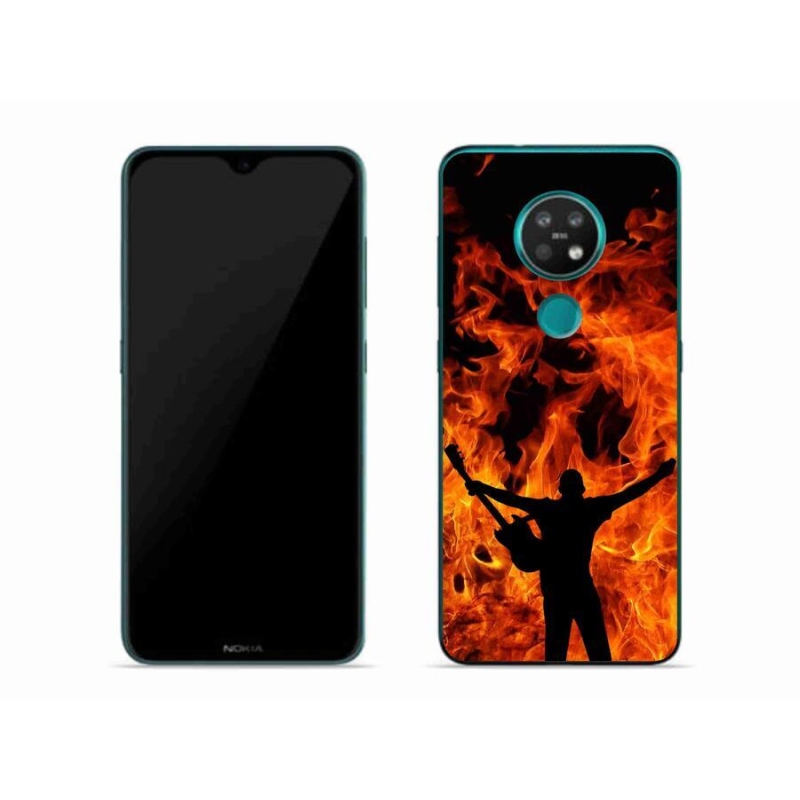 Zselés borítás mmCase mobil Nokia 7.2 - zenész és tűz