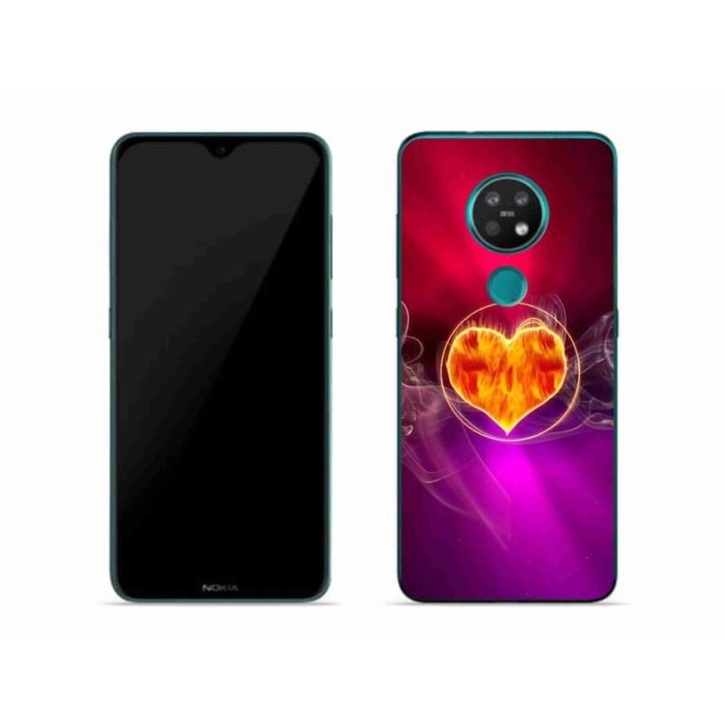 Gél borítás mmCase mobiltelefonhoz Nokia 7.2 - tüzes szív