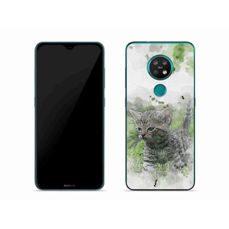 Gél borító mmCase mobiltelefonhoz Nokia 7.2 - aranyos cica 1