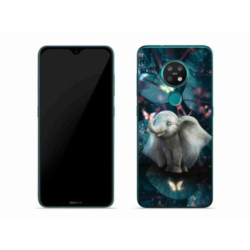 Gél borítás mmCase mobiltelefonhoz Nokia 7.2 - aranyos elefánt