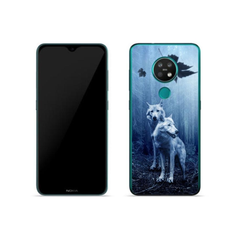 Zselés borítás mmCase a Nokia 7.2 mobilhoz - farkasok az erdőben