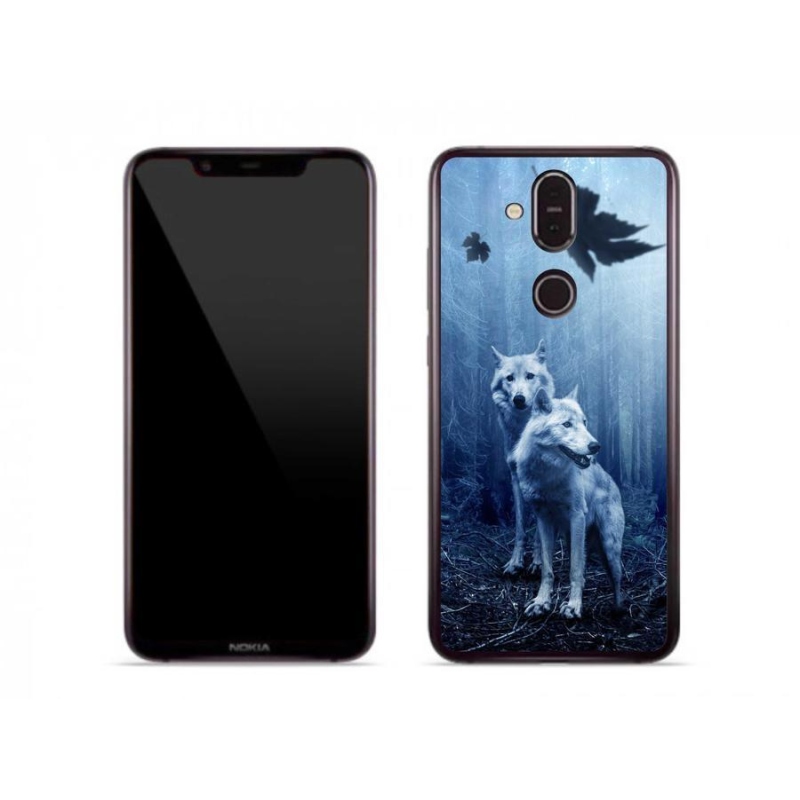 Zselés borítás mmCase a Nokia 8.1 mobilhoz - farkasok az erdőben