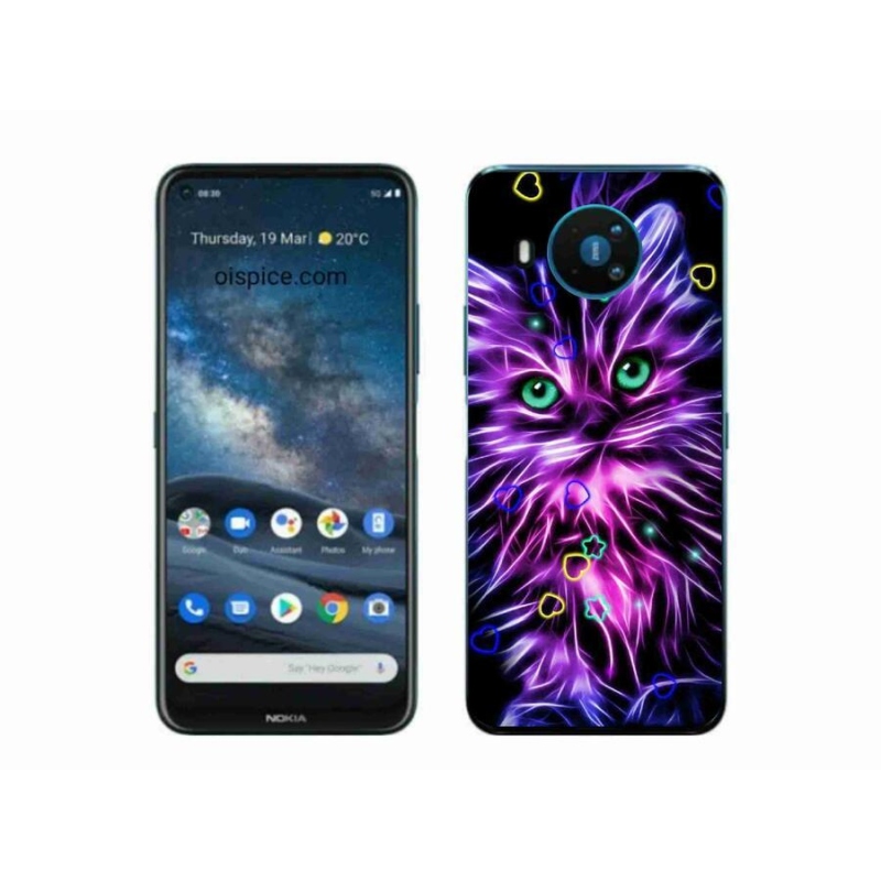 Zselés borító mmCase a Nokia 8.3 5G készülékhez - absztrakt macska