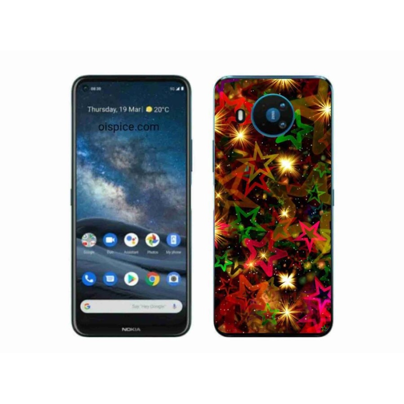 Zselés borítás mmCase a Nokia 8.3 5G készülékhez - színes csillagok