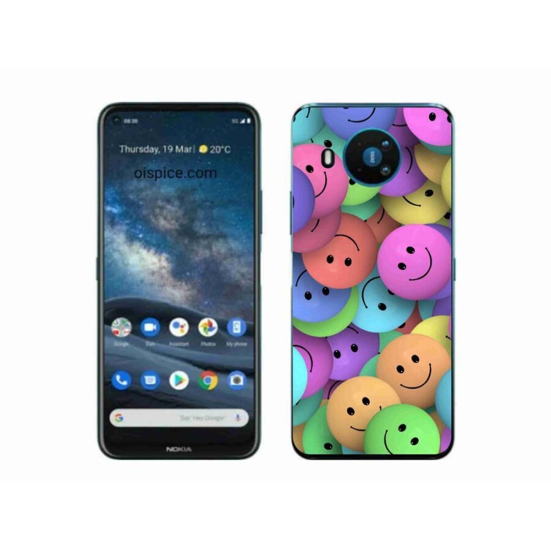 Zselés borító mmCase mobiltelefonhoz Nokia 8.3 5G - színes smiley-k