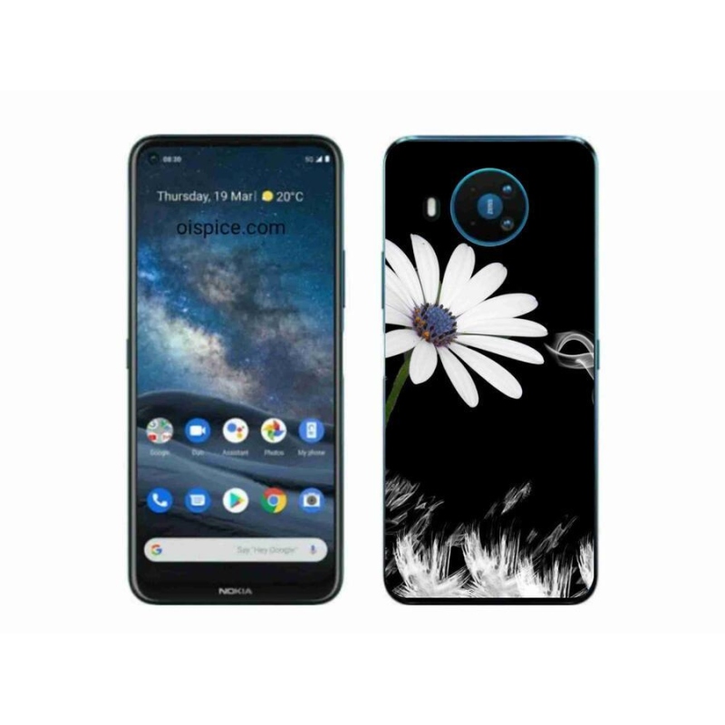 Zselés borítás mmCase a Nokia 8.3 5G készülékhez - fehér virág