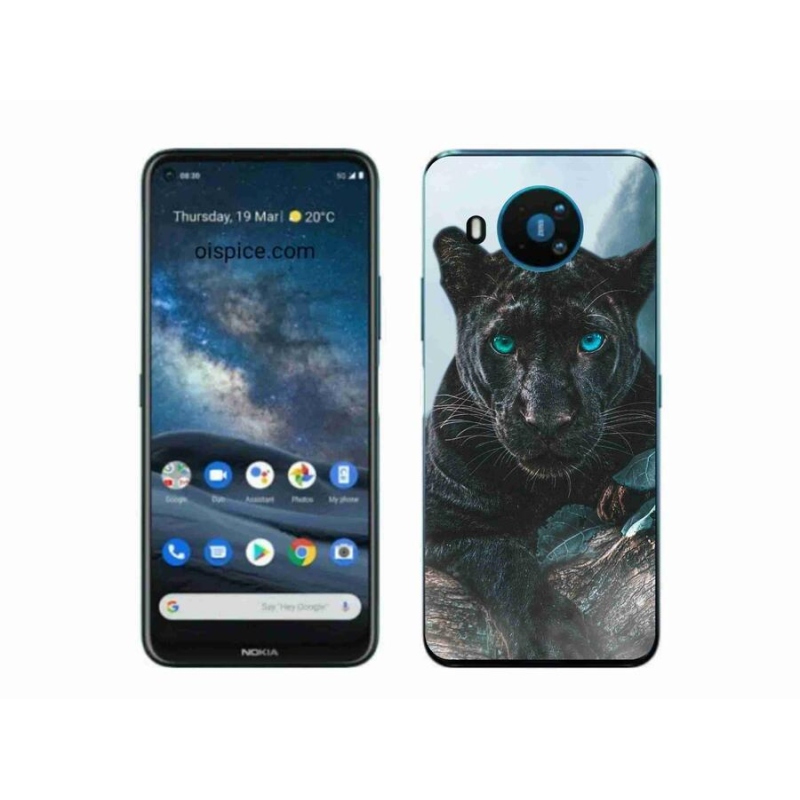 Zselés borítás mmCase a Nokia 8.3 5G készülékhez - fekete párduc