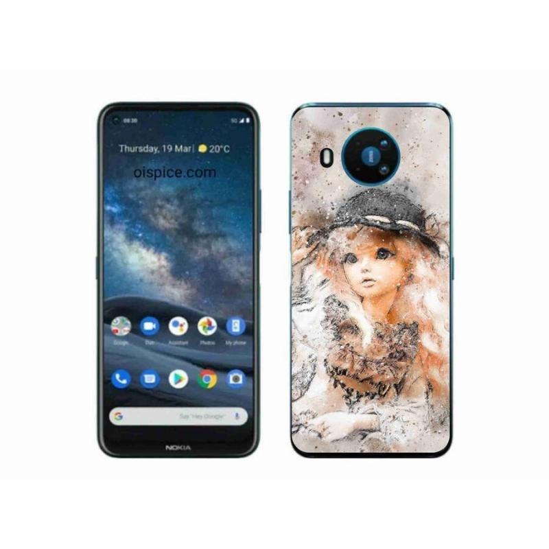 Zselés borítás mmCase a Nokia 8.3 5G készülékhez - lány sapkával