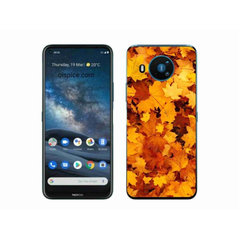 Zselés borítás mmCase a Nokia 8.3 5G készülékhez - juharlevelek
