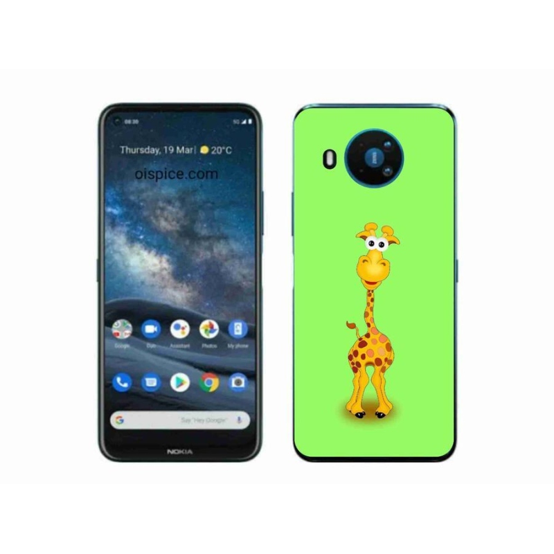 Zselés borító mmCase a Nokia 8.3 5G készülékhez - rajzfilm zsiráf