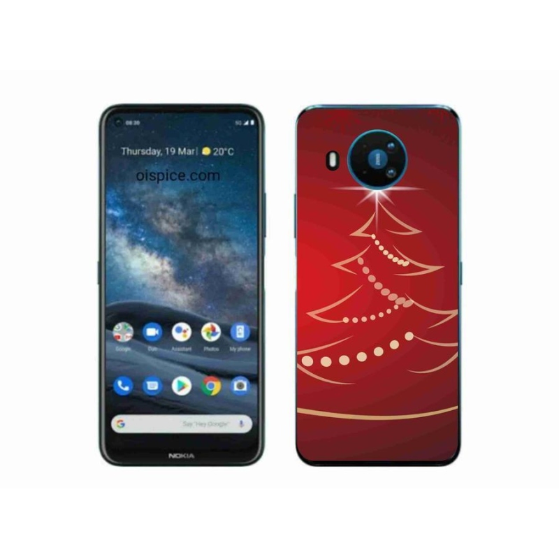 Zselés borítás mmCase a Nokia 8.3 5G készülékhez - karácsonyfa karikatúrával