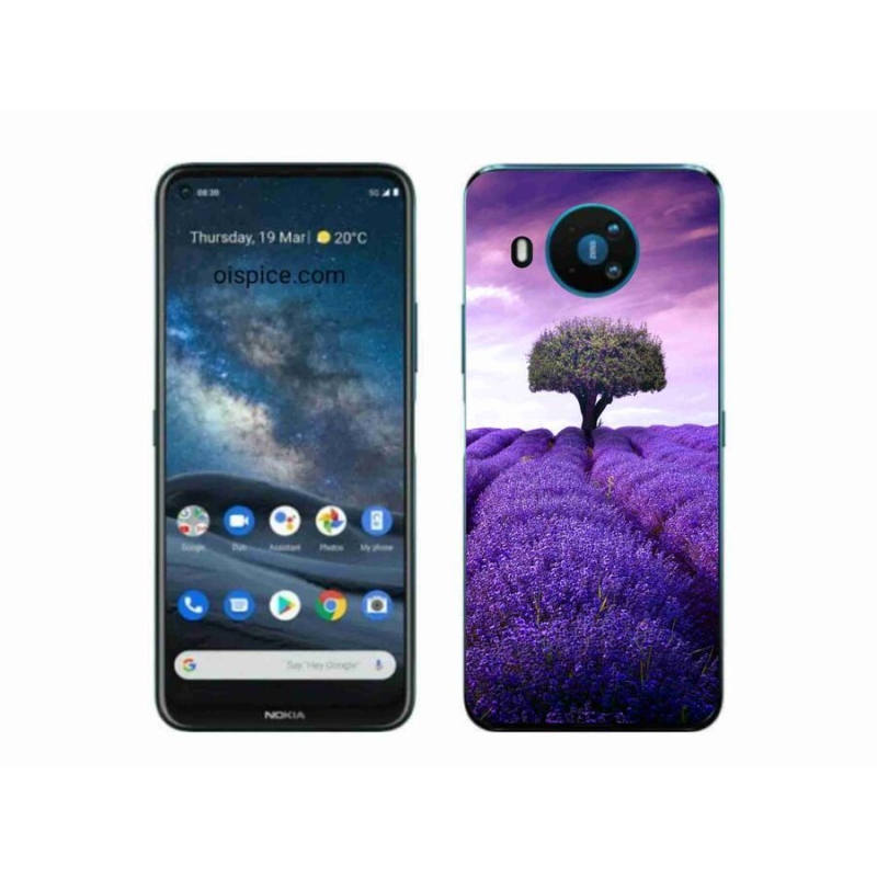 Zselés borító mmCase a Nokia 8.3 5G készülékhez - levendula rét