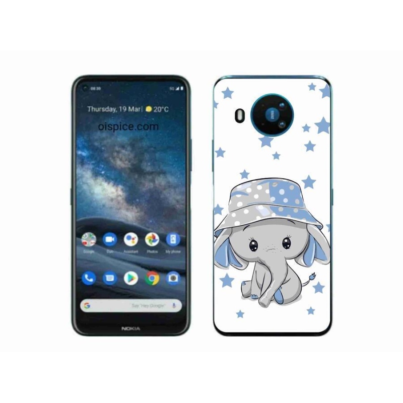 Zselés borítás mmCase a Nokia 8.3 5G készülékhez - kék elefánt