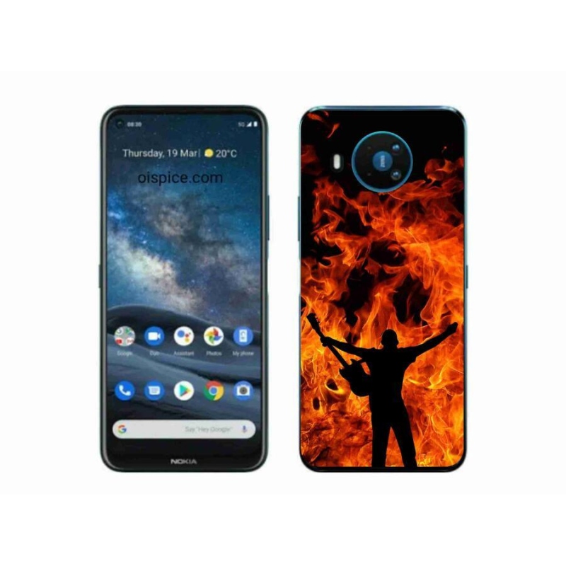 Zselés borító mmCase mobil Nokia 8.3 5G - zenész és tűz