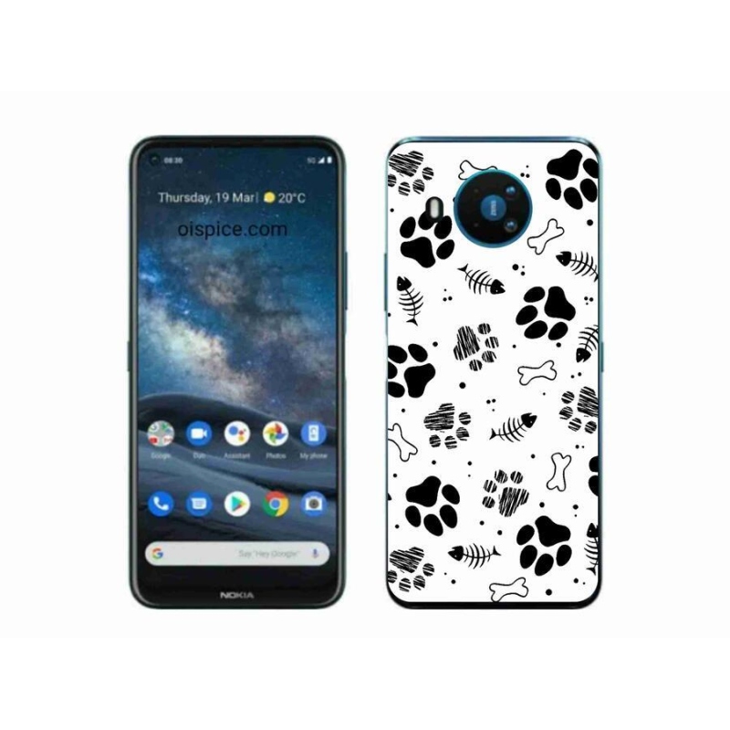 Zselés borítás mmCase a Nokia 8.3 5G készülékhez - kutyamancsok 1