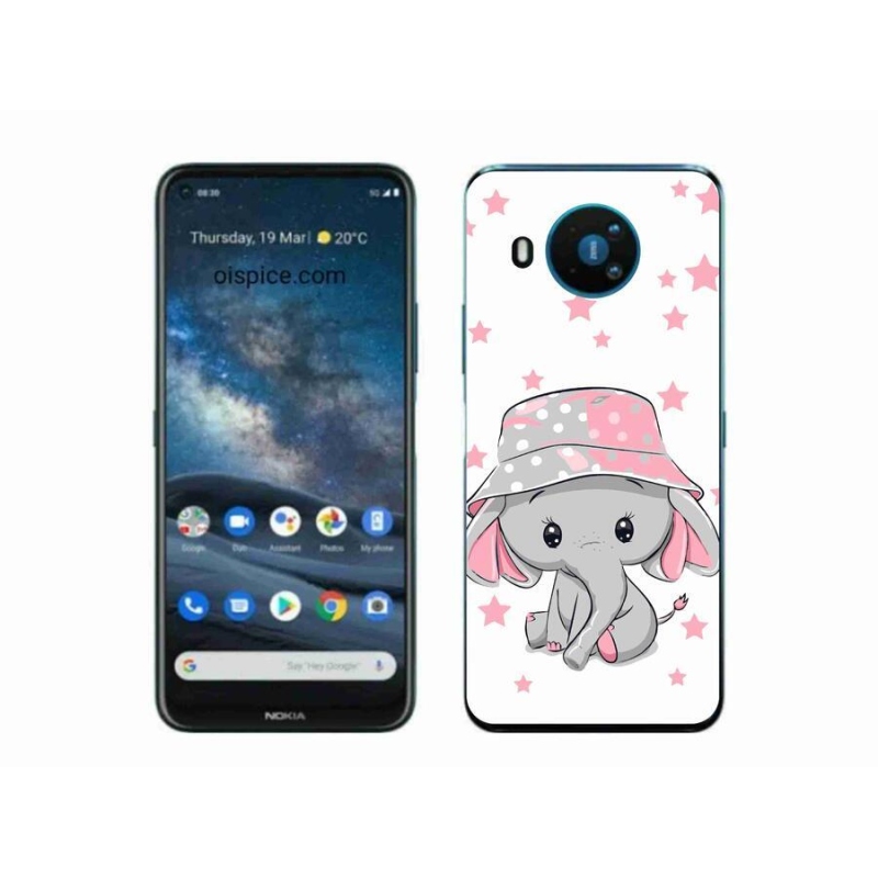 Zselés borítás mmCase a Nokia 8.3 5G készülékhez - rózsaszín elefánt