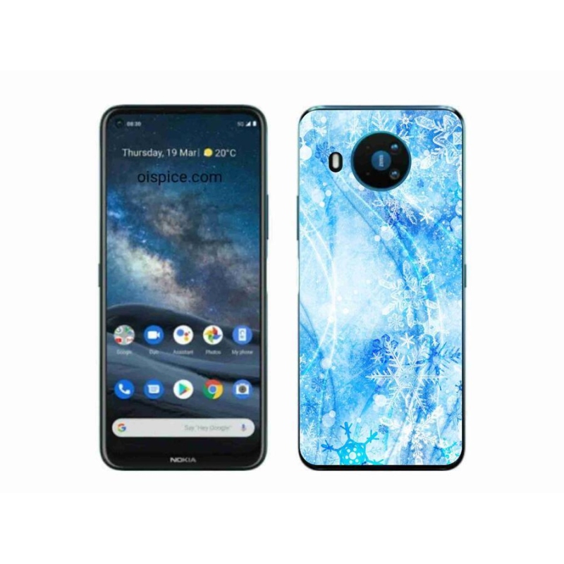 Zselés borítás mmCase a Nokia 8.3 5G készülékhez - hópelyhek