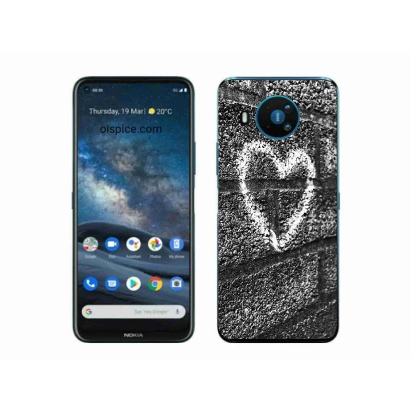 Zselés borítás mmCase a Nokia 8.3 5G készülékhez - szív a falon