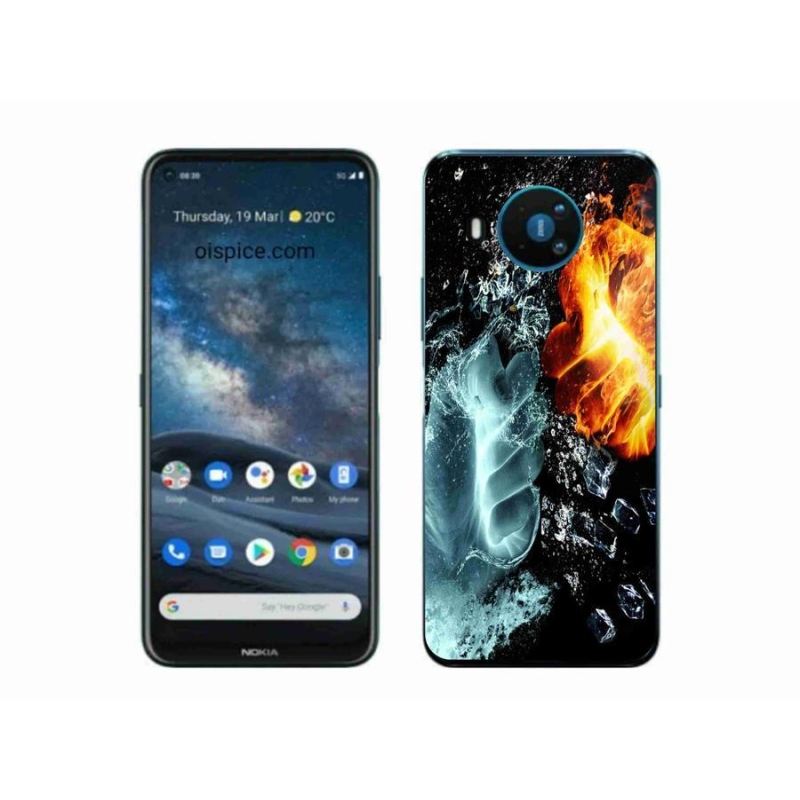 Zselés borítás mmCase a Nokia 8.3 5G számára - víz és tűz