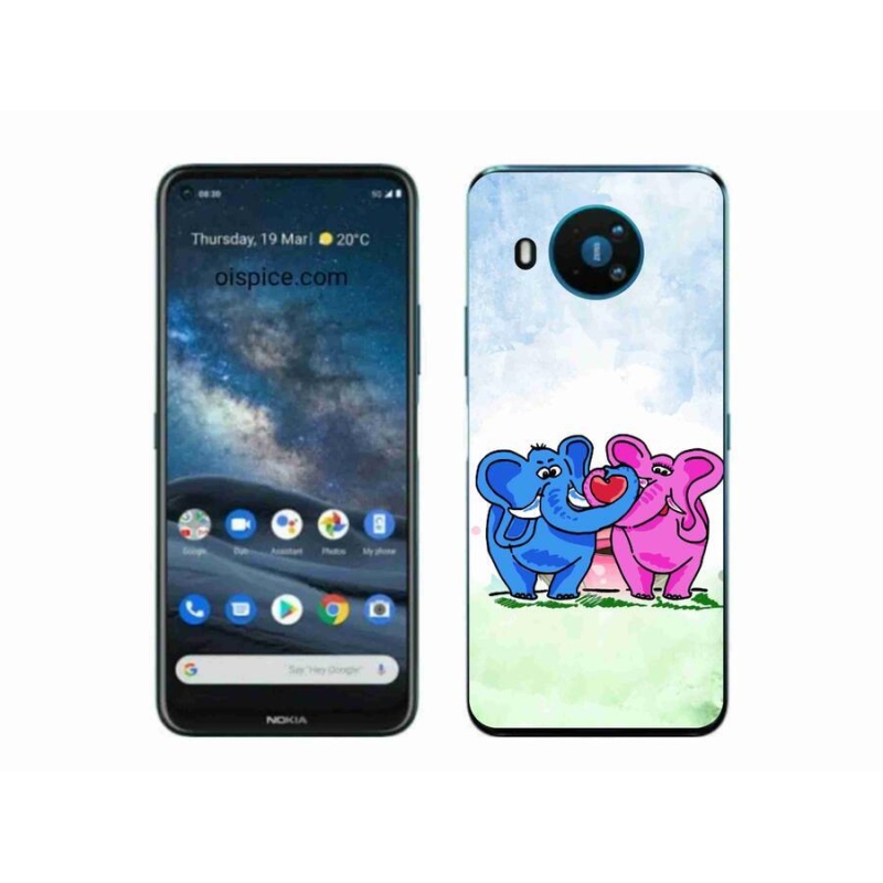 Gél borító mmCase a Nokia 8.3 5G mobilhoz - szerelmes elefántok
