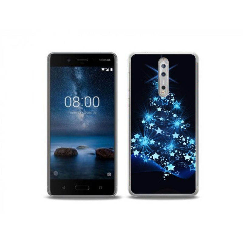 Gél borítás mmCase mobiltelefonhoz Nokia 8 - karácsonyfa
